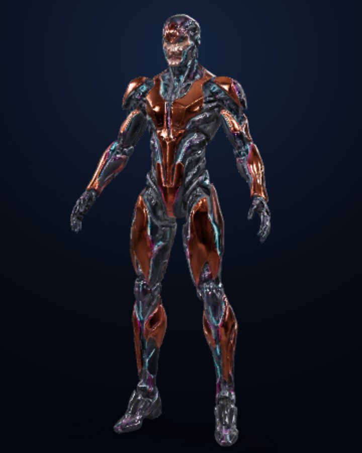Cyber Baron Rustclad Thorne — Prism power armor build, off-screen render